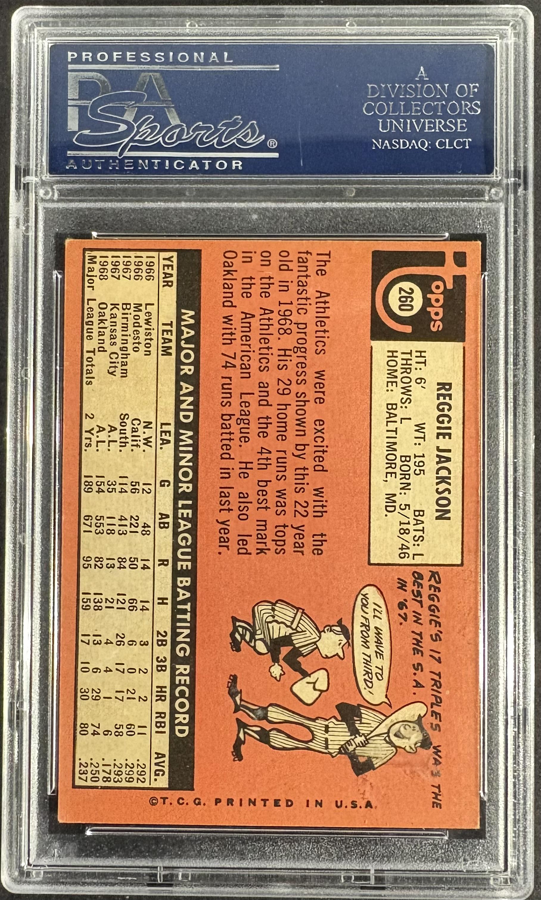 1969 Topps #260 Reggie Jackson RC Rookie PSA 5 EX