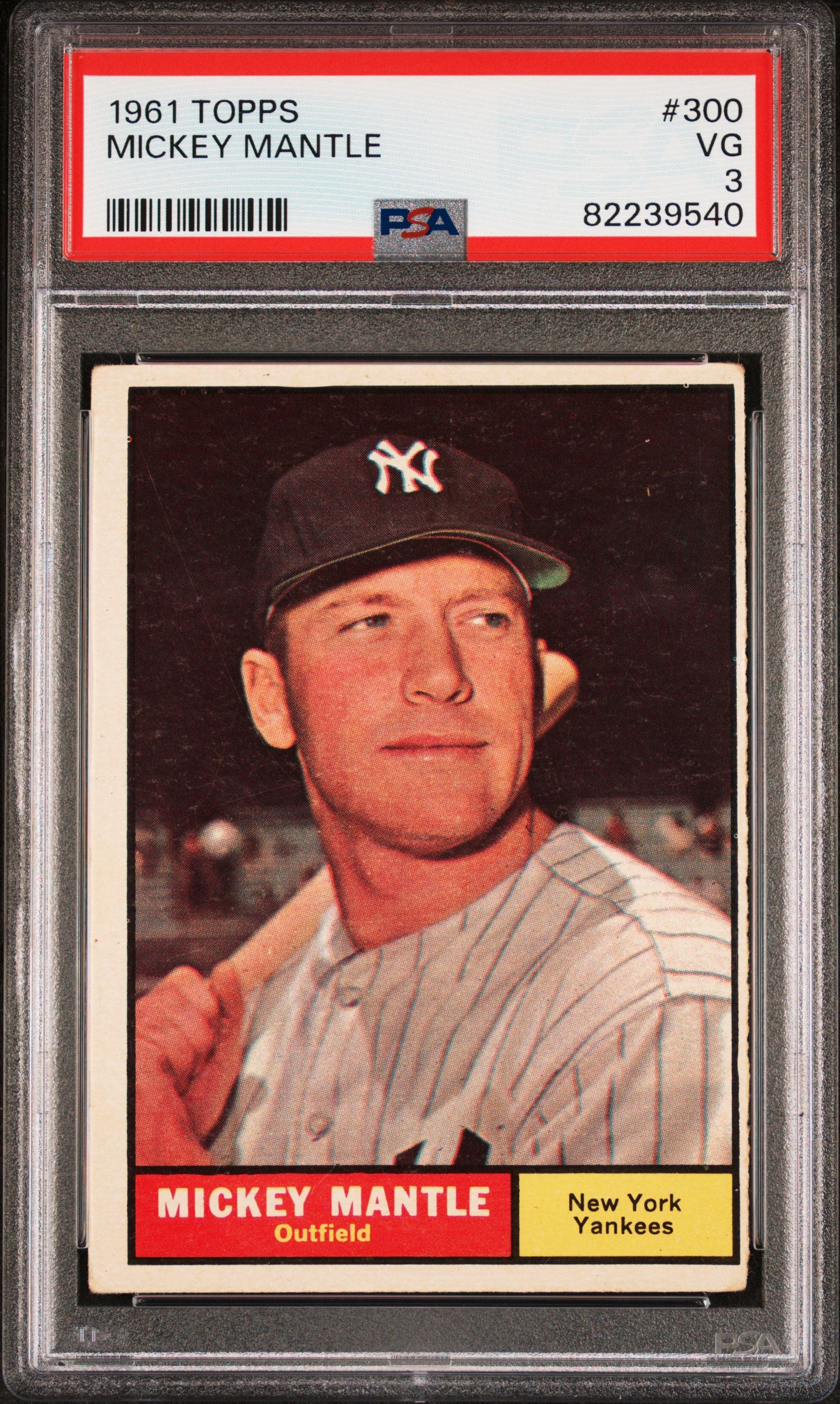1961 Topps #300 Mickey Mantle PSA 3 VG New Label