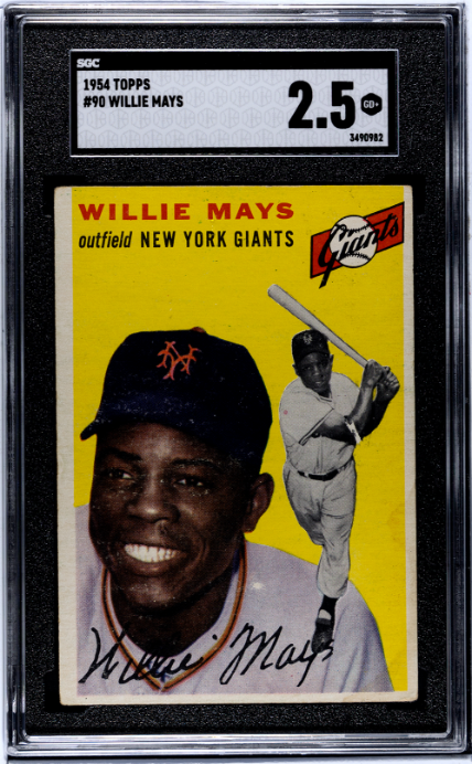 1954 Topps #90 Willie Mays SGC 2.5 GD+ Nice Color