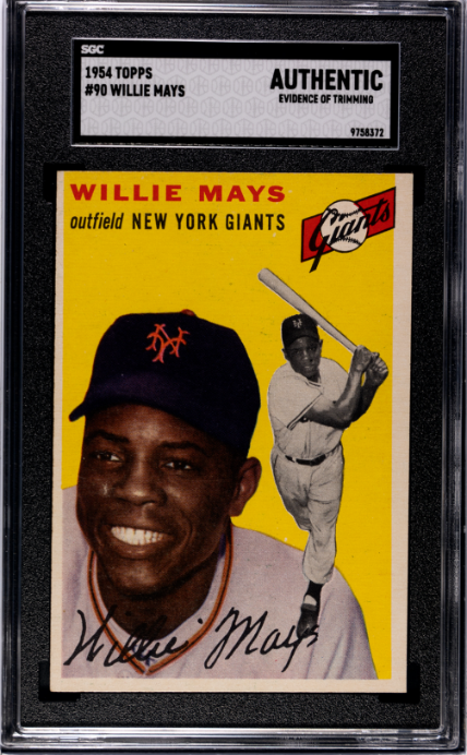 1954 Topps #90 Willie Mays SGC Authentic CREASE FREE + SHARP