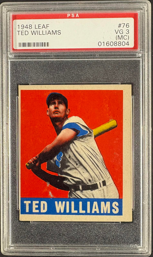 1948-49 Leaf #76 Ted Williams PSA 3 mc Nice Color