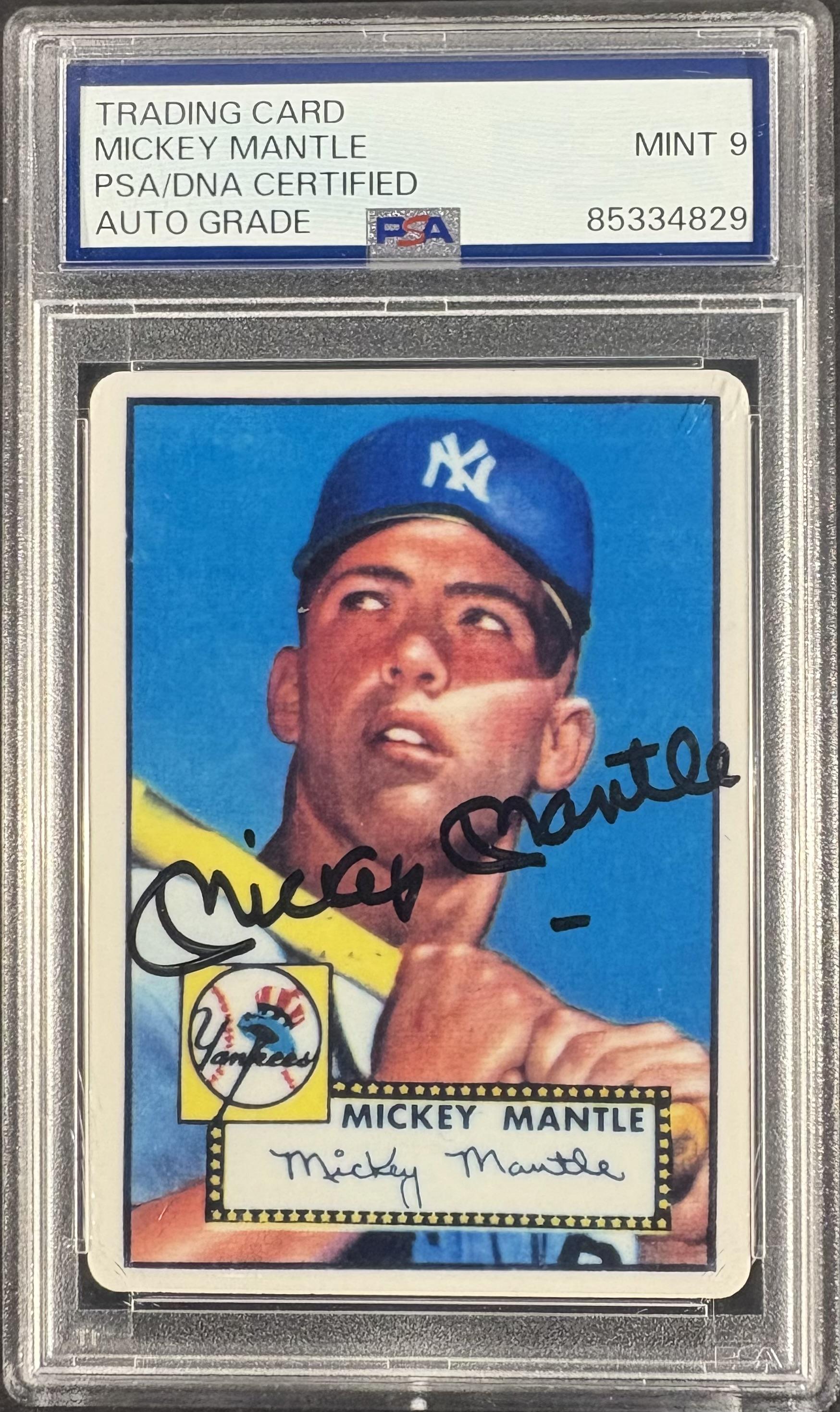 Mickey Mantle 1952 Topps Porcelain Card PSA 9 AUTO Autograph