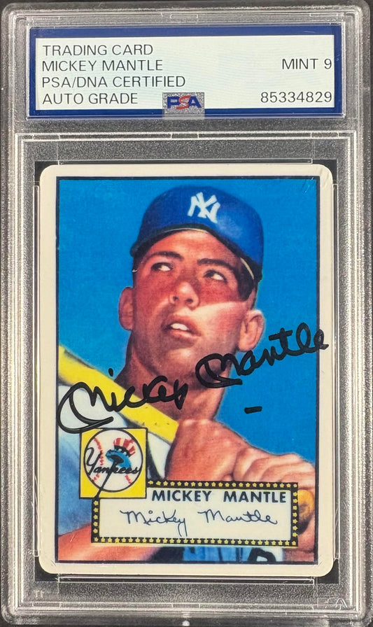 Mickey Mantle 1952 Topps Porcelain Card PSA 9 AUTO Autograph