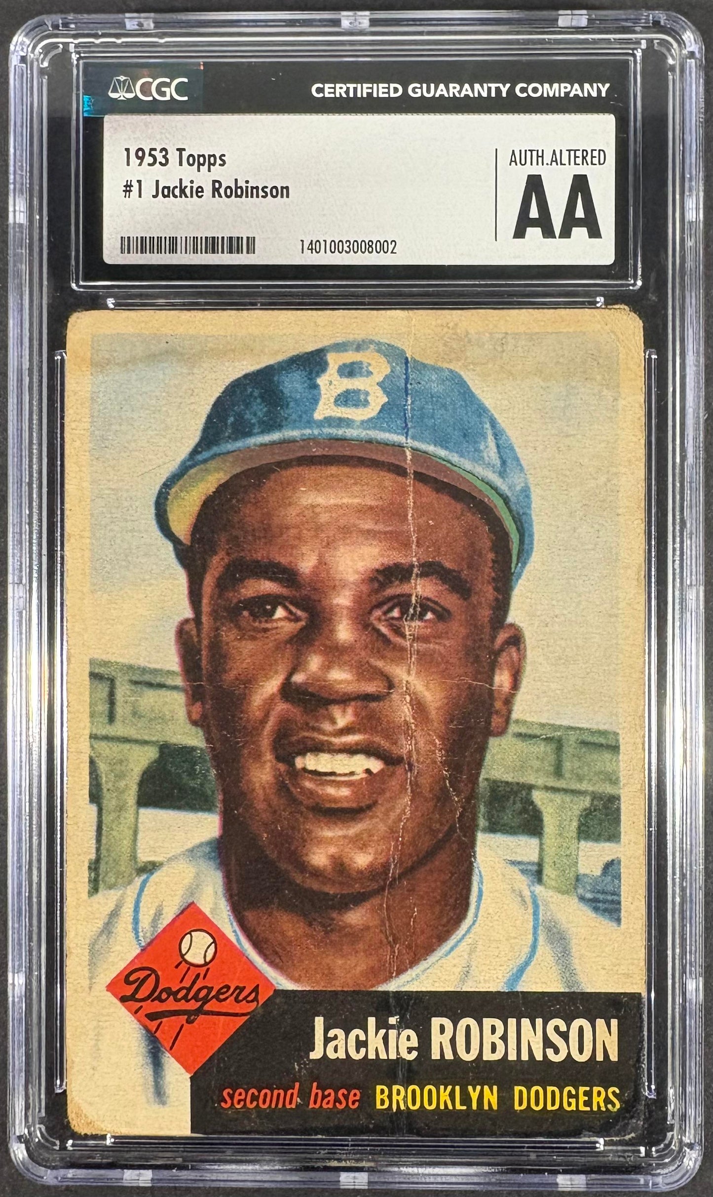 1953 Topps #1 Jackie Robinson CGC Authentic Well Centered