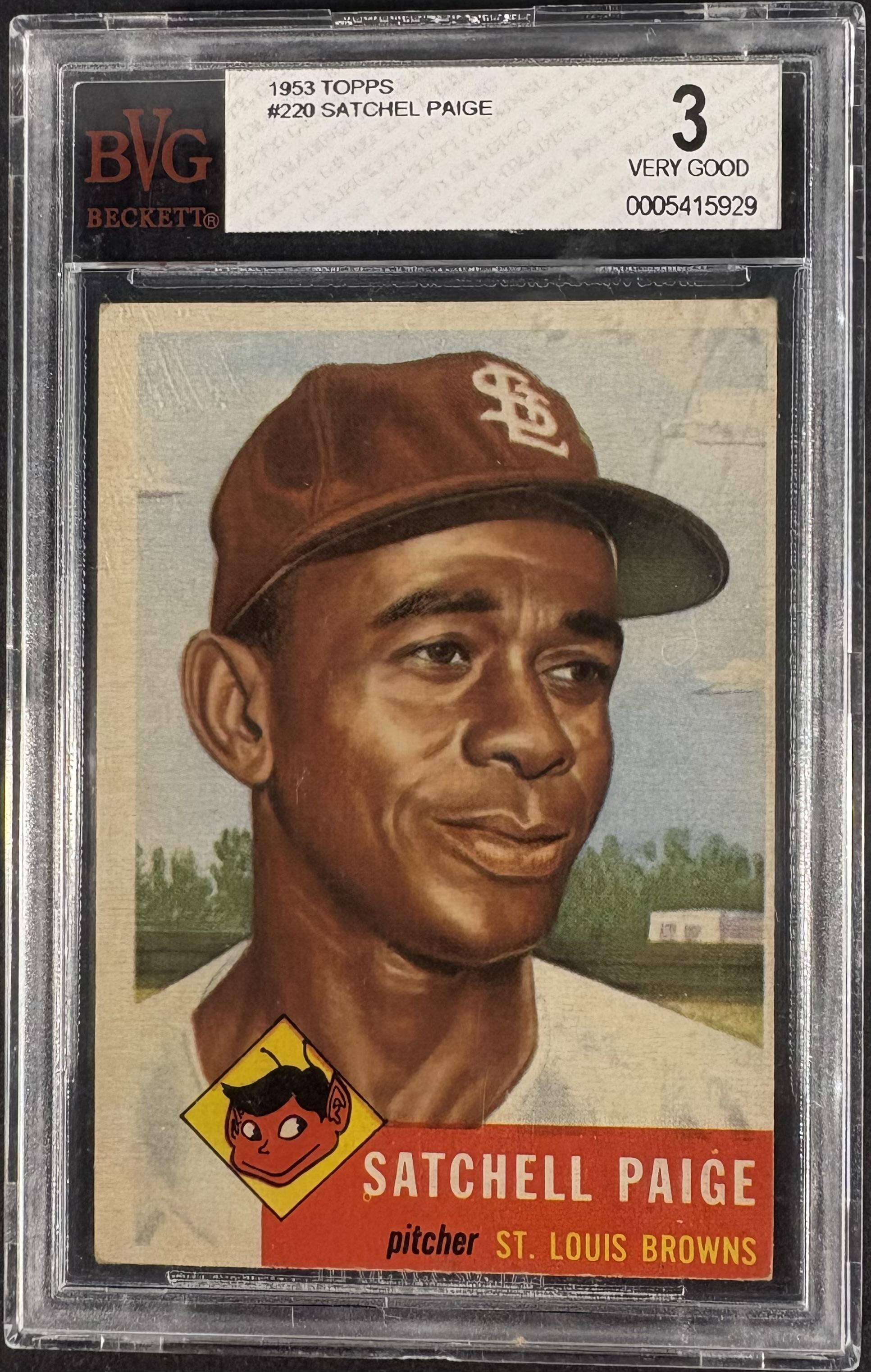 1953 Topps #220 Satchell Satchel Paige BVG 3 VG Sharp + Nice Color
