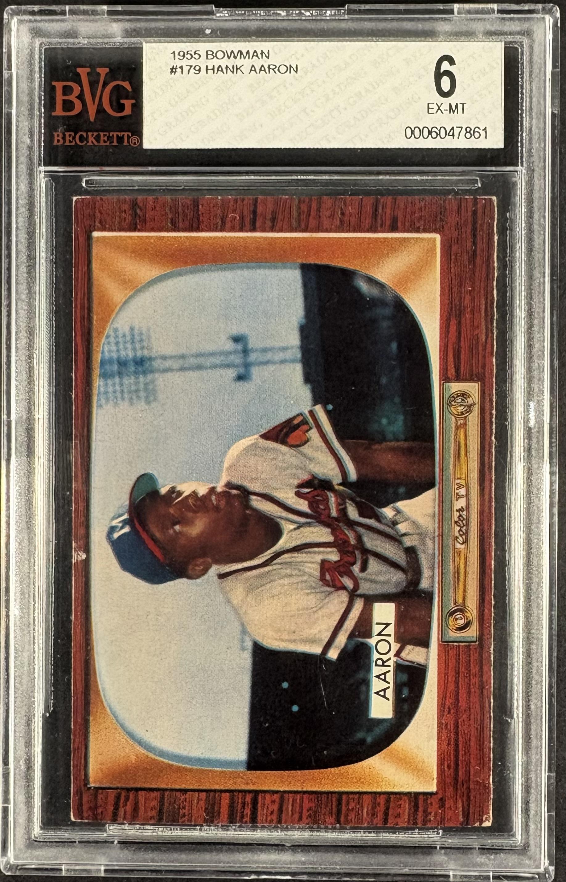 1955 Bowman #179 Hank Aaron BVG 6 EX-MT