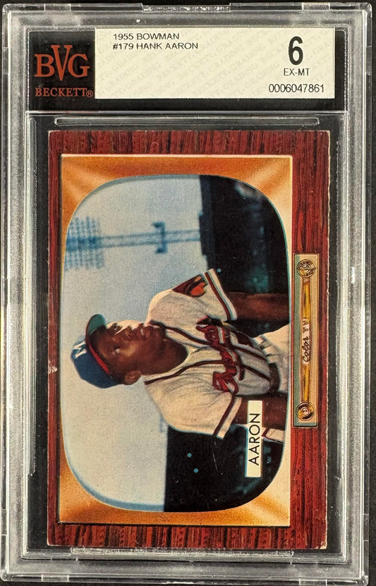 1955 Bowman #179 Hank Aaron BVG 6 EX-MT