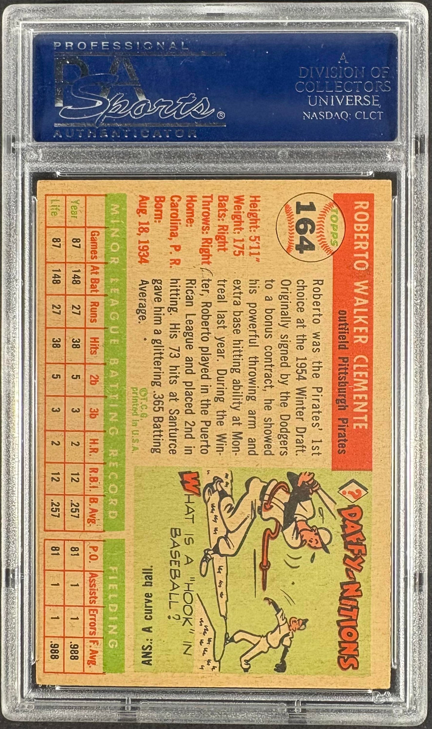 1955 Topps #164 Roberto Clemente RC Rookie PSA 5.5 EX+