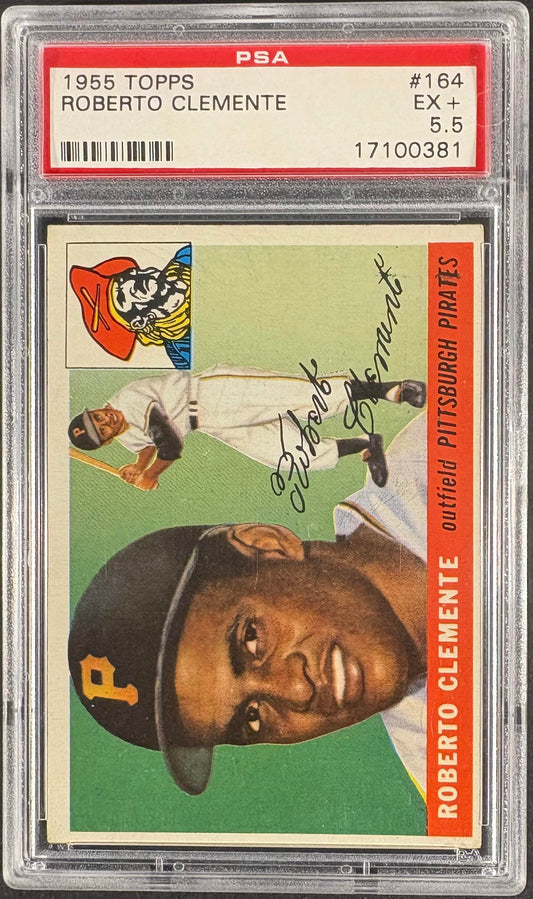 1955 Topps #164 Roberto Clemente RC Rookie PSA 5.5 EX+