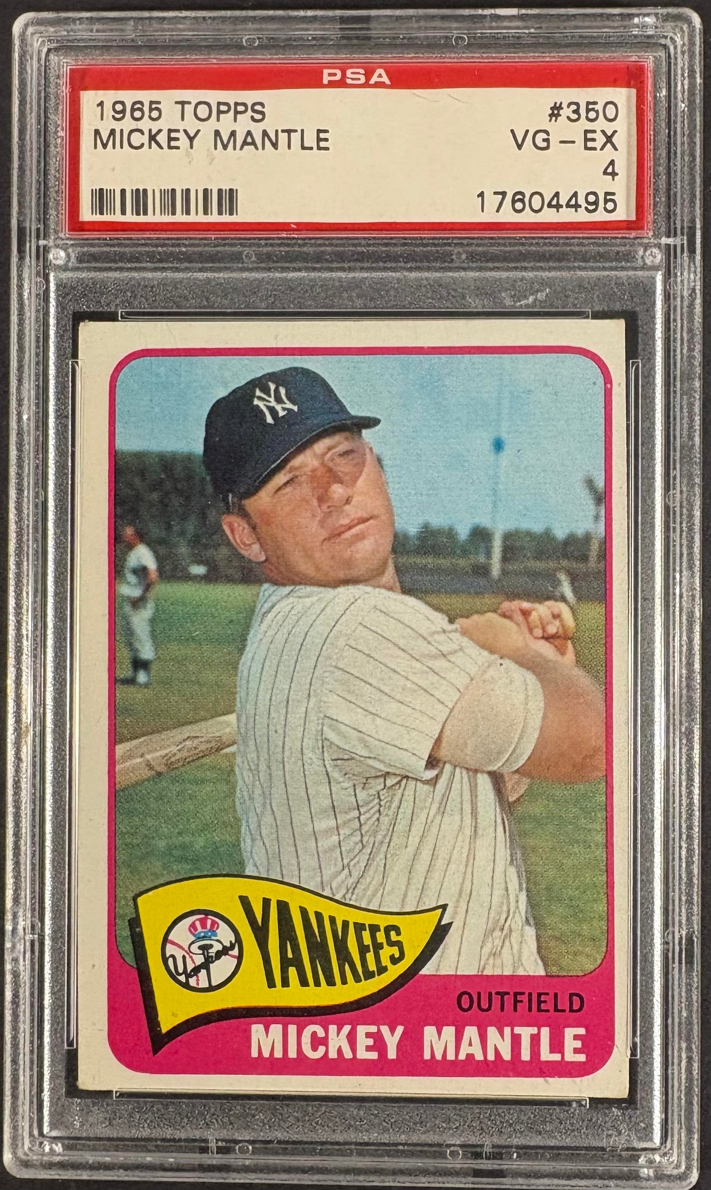 1965 Topps #350 Mickey Mantle PSA 4 VG-EX Nice Color