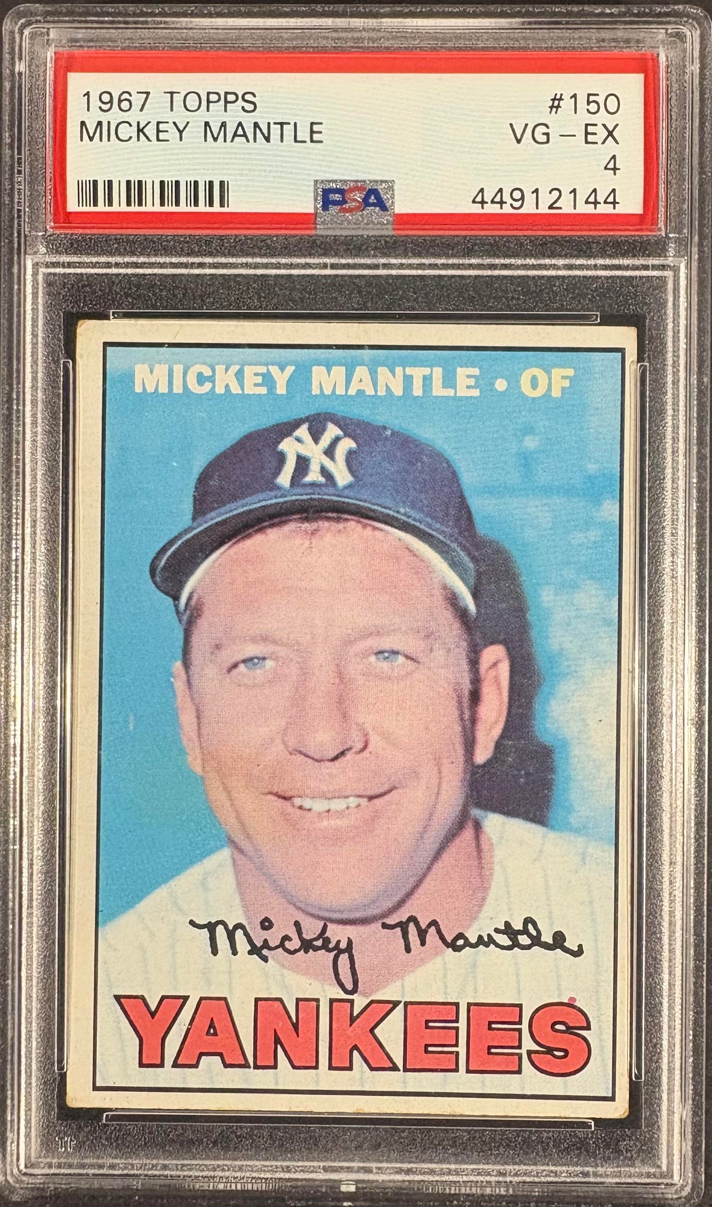 1967 Topps #150 Mickey Mantle PSA 4 VG-EX New Label