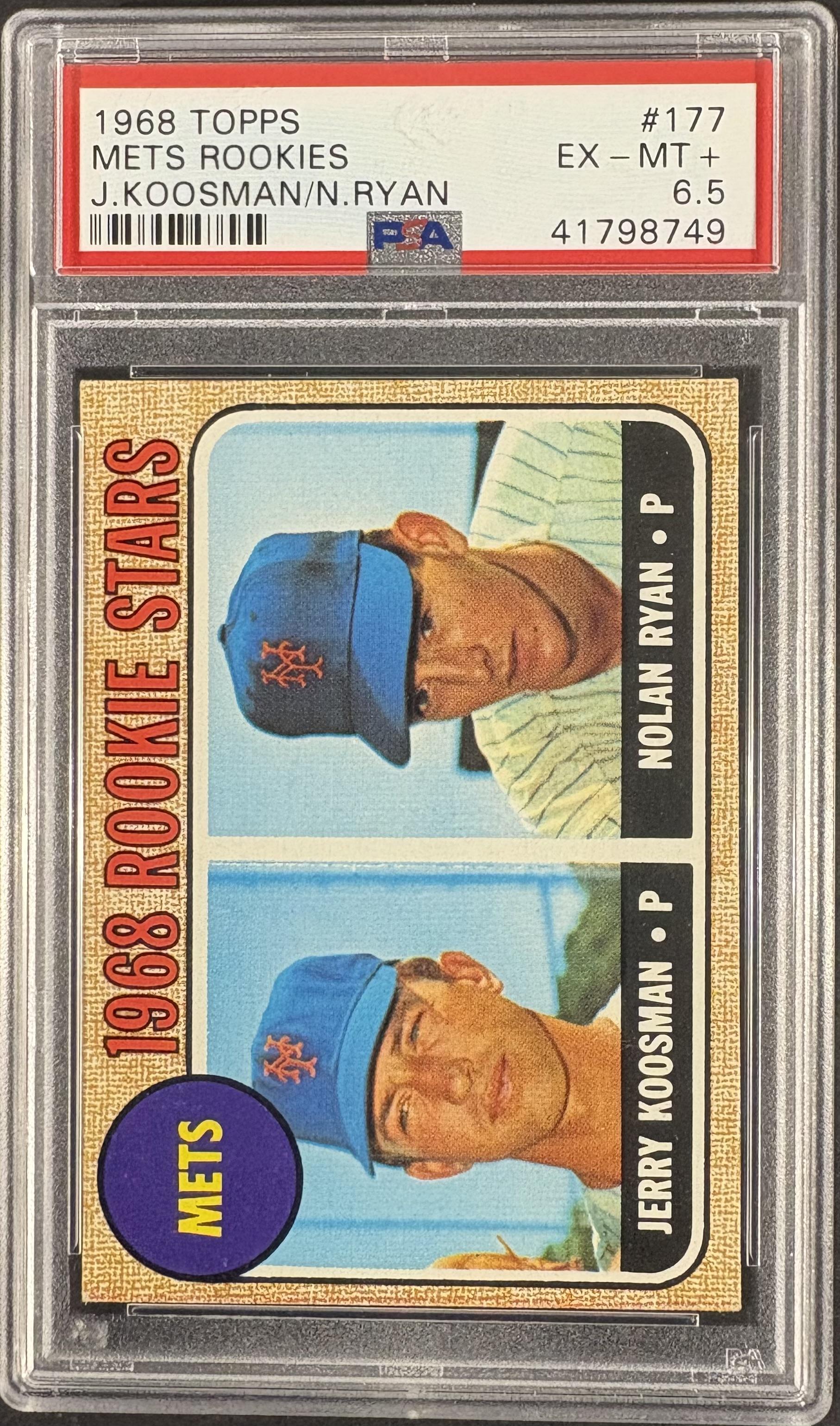 1968 Topps #177 Nolan Ryan RC Rookie PSA 6.5 EX-MT+ Well Centered New Label