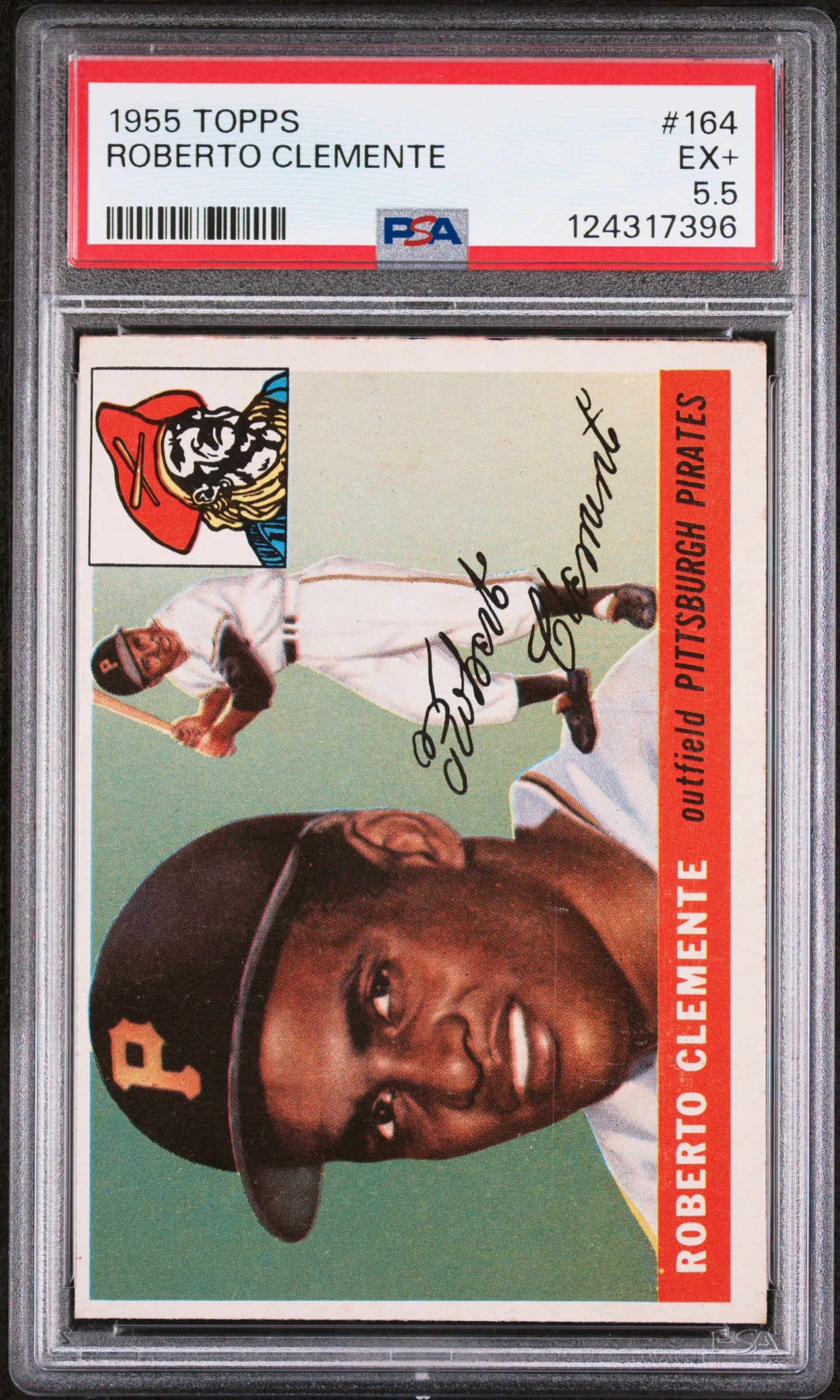 1955 Topps #164 Roberto Clemente RC Rookie PSA 5.5 EX+ Sharp New Label