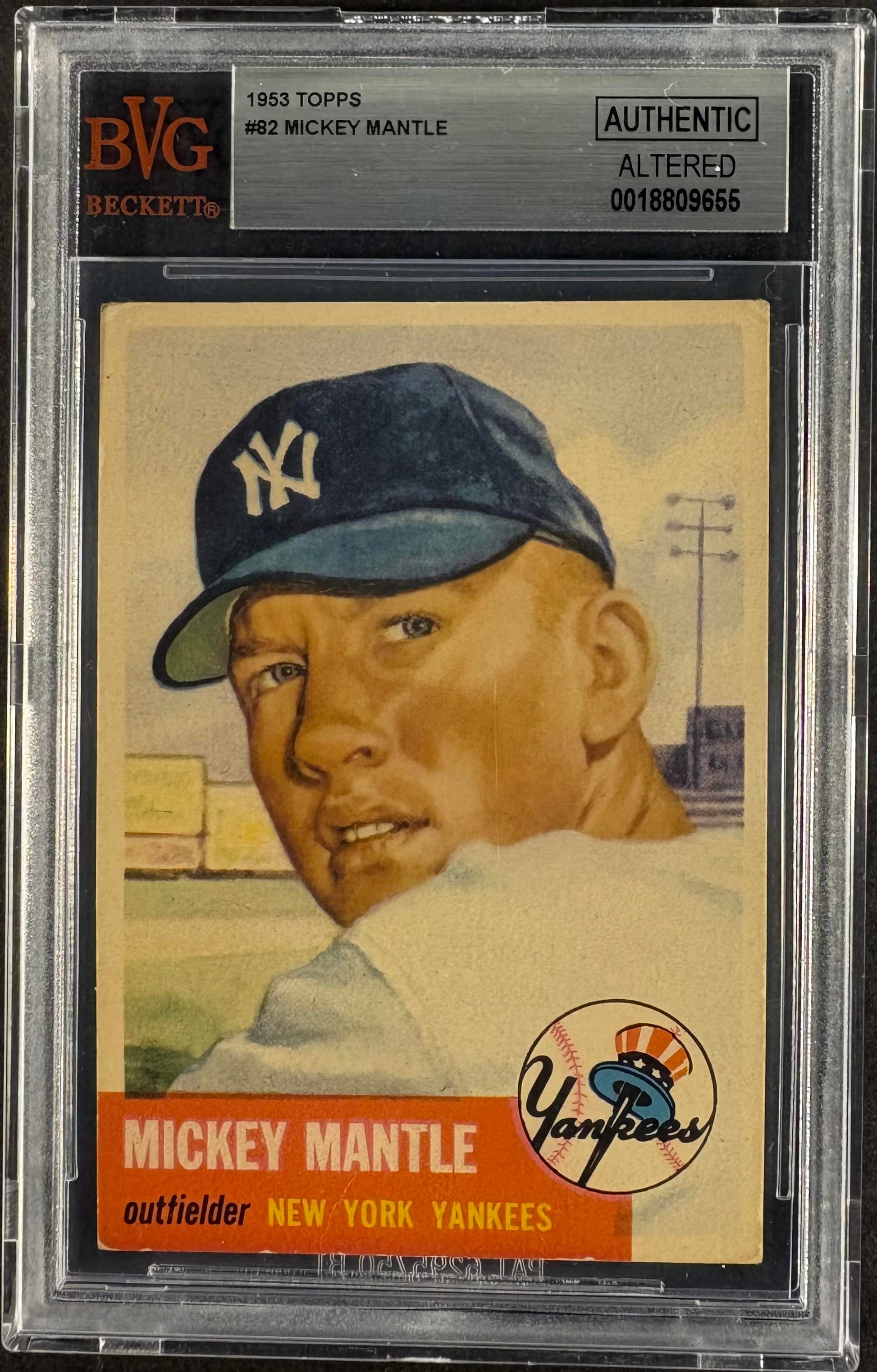 1953 Topps #82 Mickey Mantle BVG Authentic Nice Eye Appeal