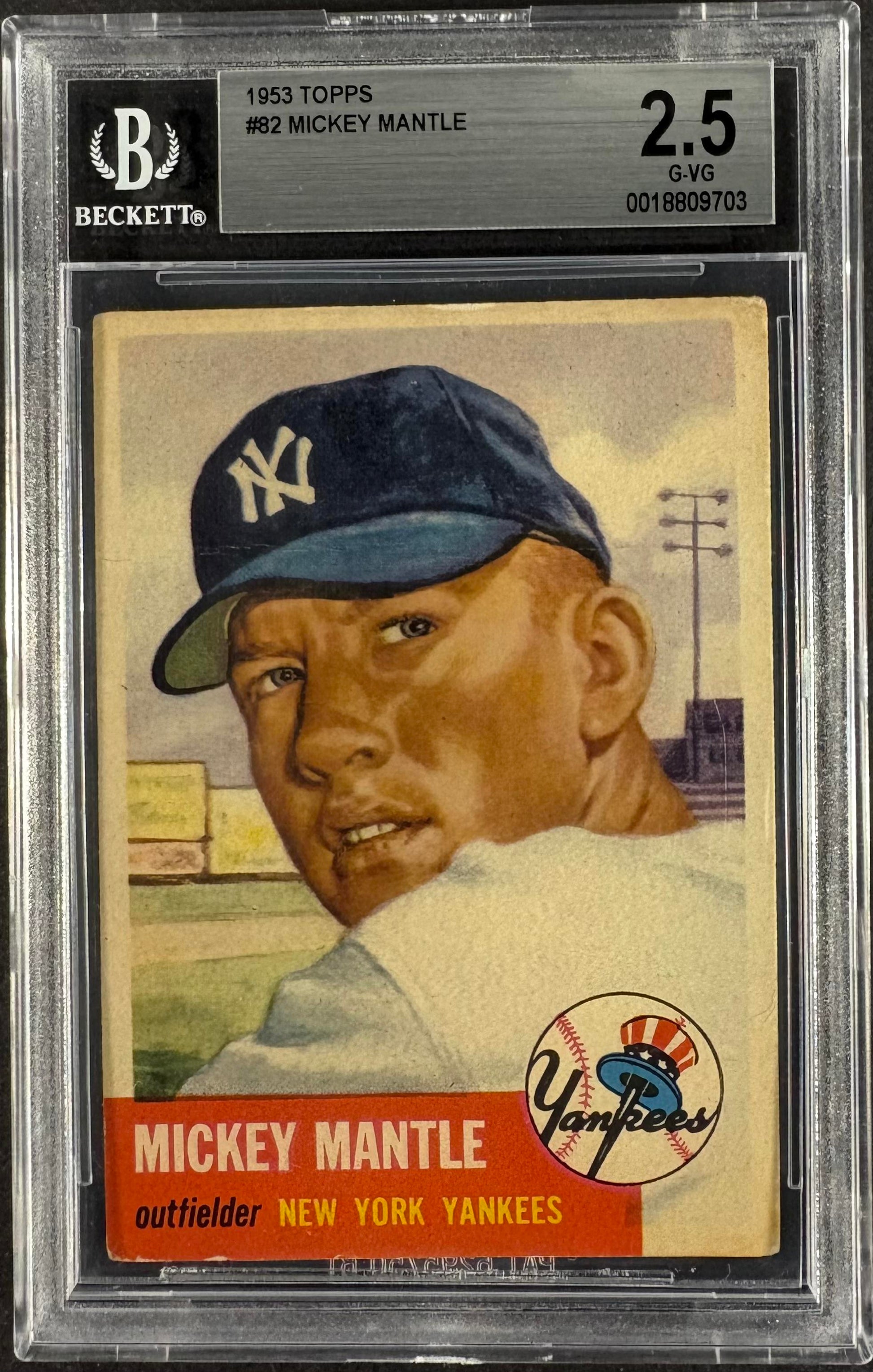 1953 Topps #82 Mickey Mantle BGS 2.5 GD+ Well Centered