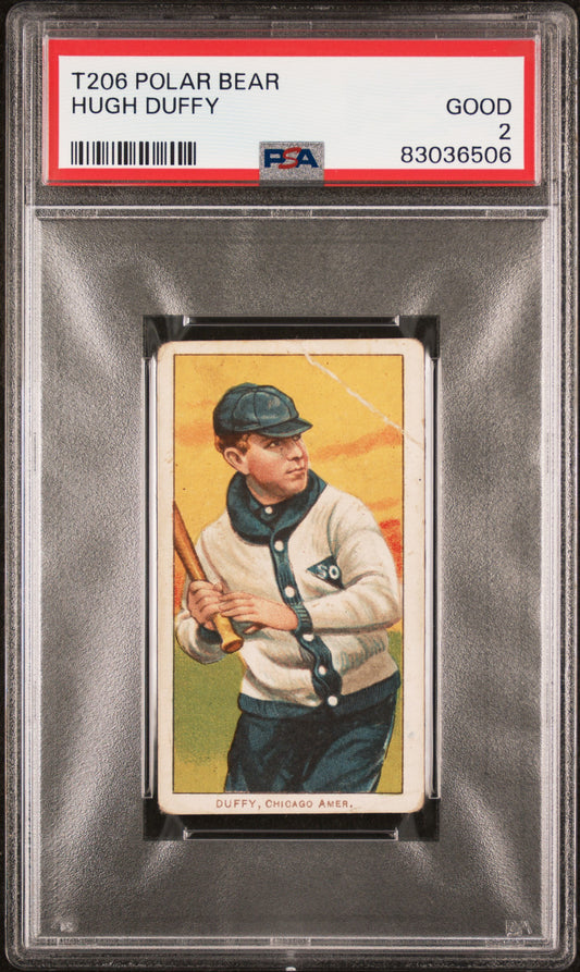 1909-11 T206 Polar Bear Hugh Duffy PSA 2 GD New Label