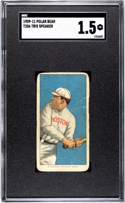 1909-11 T206 Polar Bear Tris Speaker RC Rookie SGC 1.5