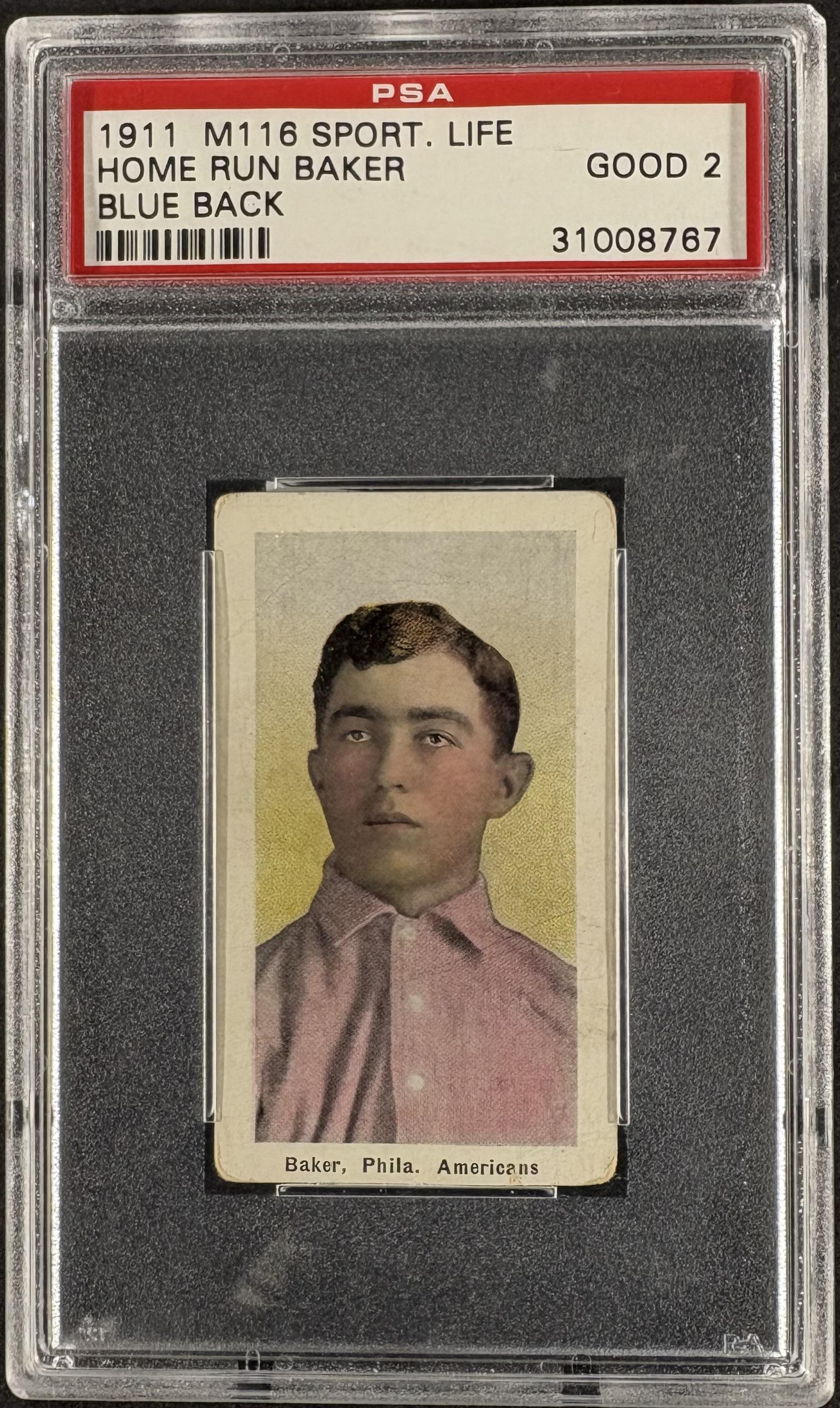 1910-11 Sporting Life M116 Frank Home Run Baker PSA 2 GD