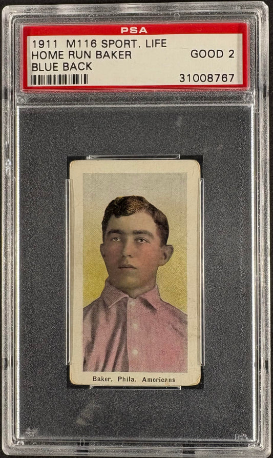 1910-11 Sporting Life M116 Frank Home Run Baker PSA 2 GD