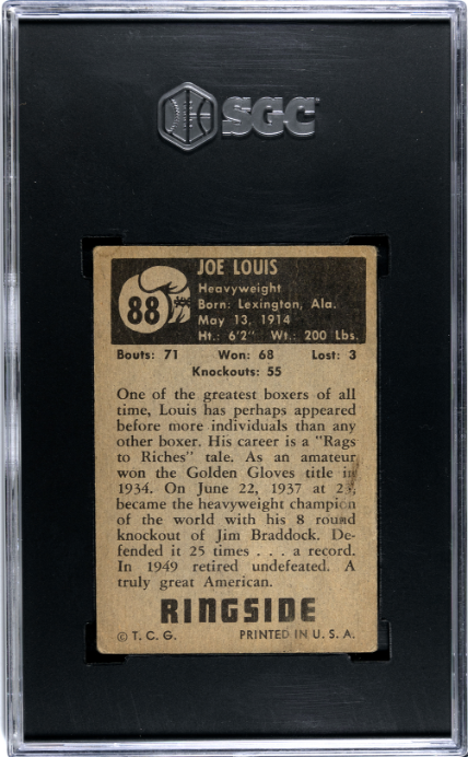 1951 Topps Ringside #88 Joe Louis SGC 3.5 VG+