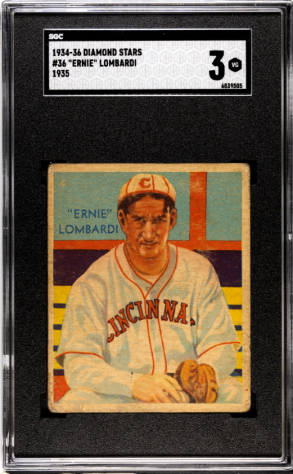 1934-36 Diamond Stars #36 Ernie Lombardi 1935 SGC 3 VG