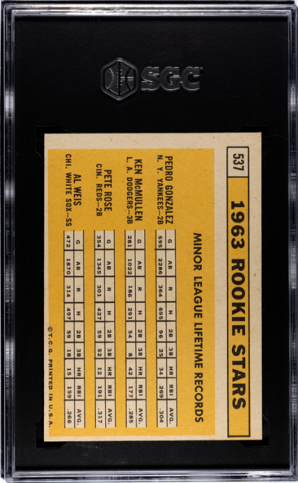 1963 Topps #537 Pete Rose RC Rookie SGC 4.5 VG-EX+