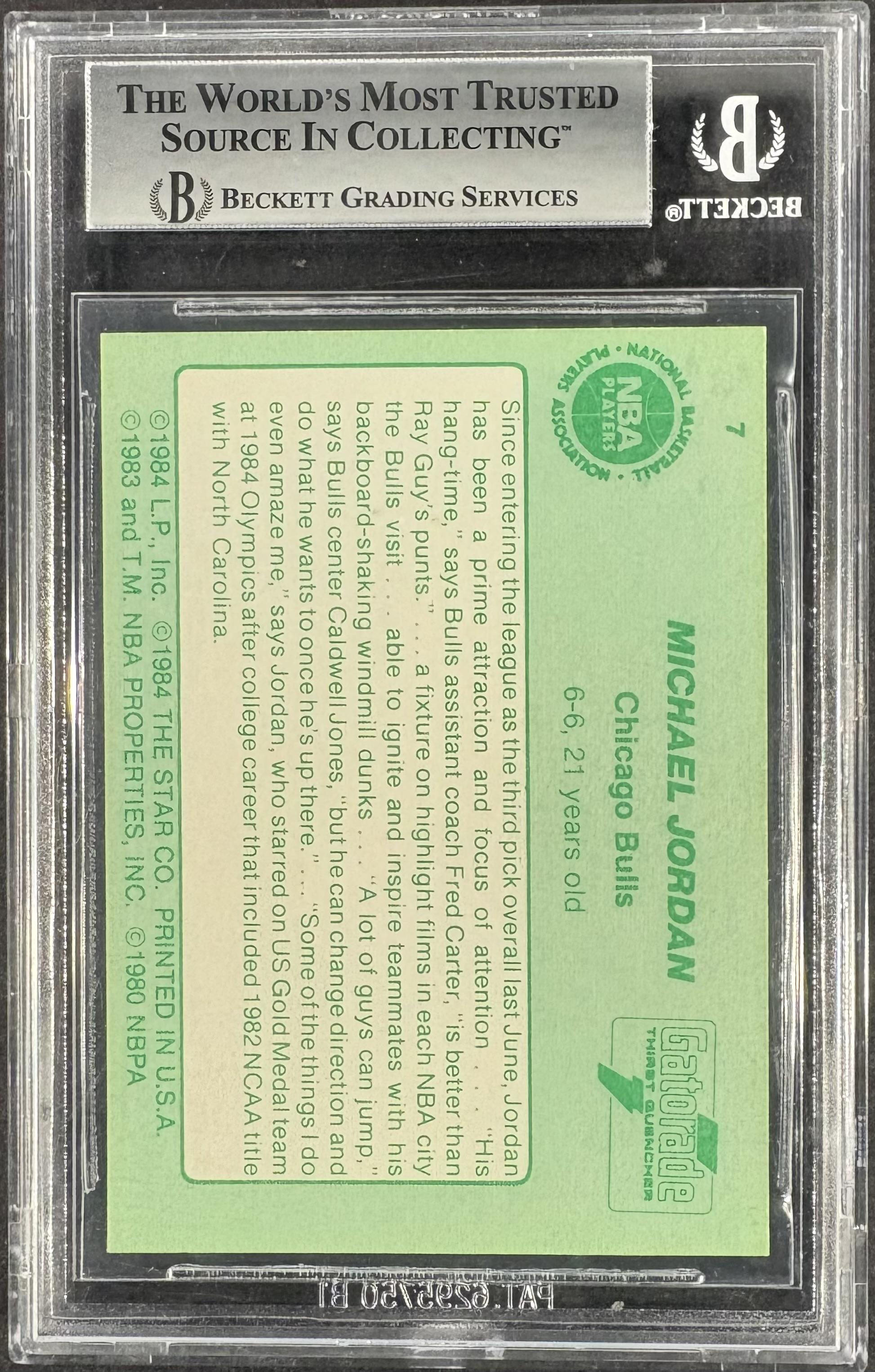 1985 Star Gatorade Slam Dunk #7 Michael Jordan BGS 8.5