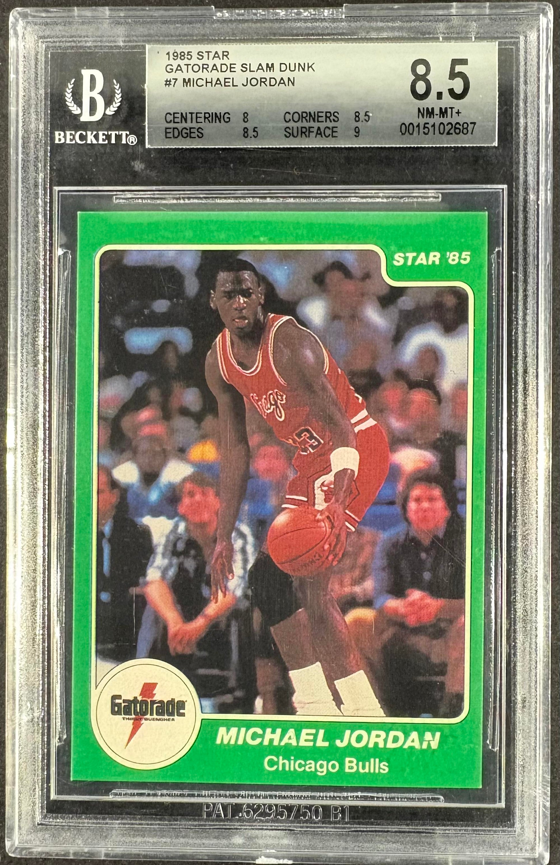 1985 Star Gatorade Slam Dunk #7 Michael Jordan BGS 8.5