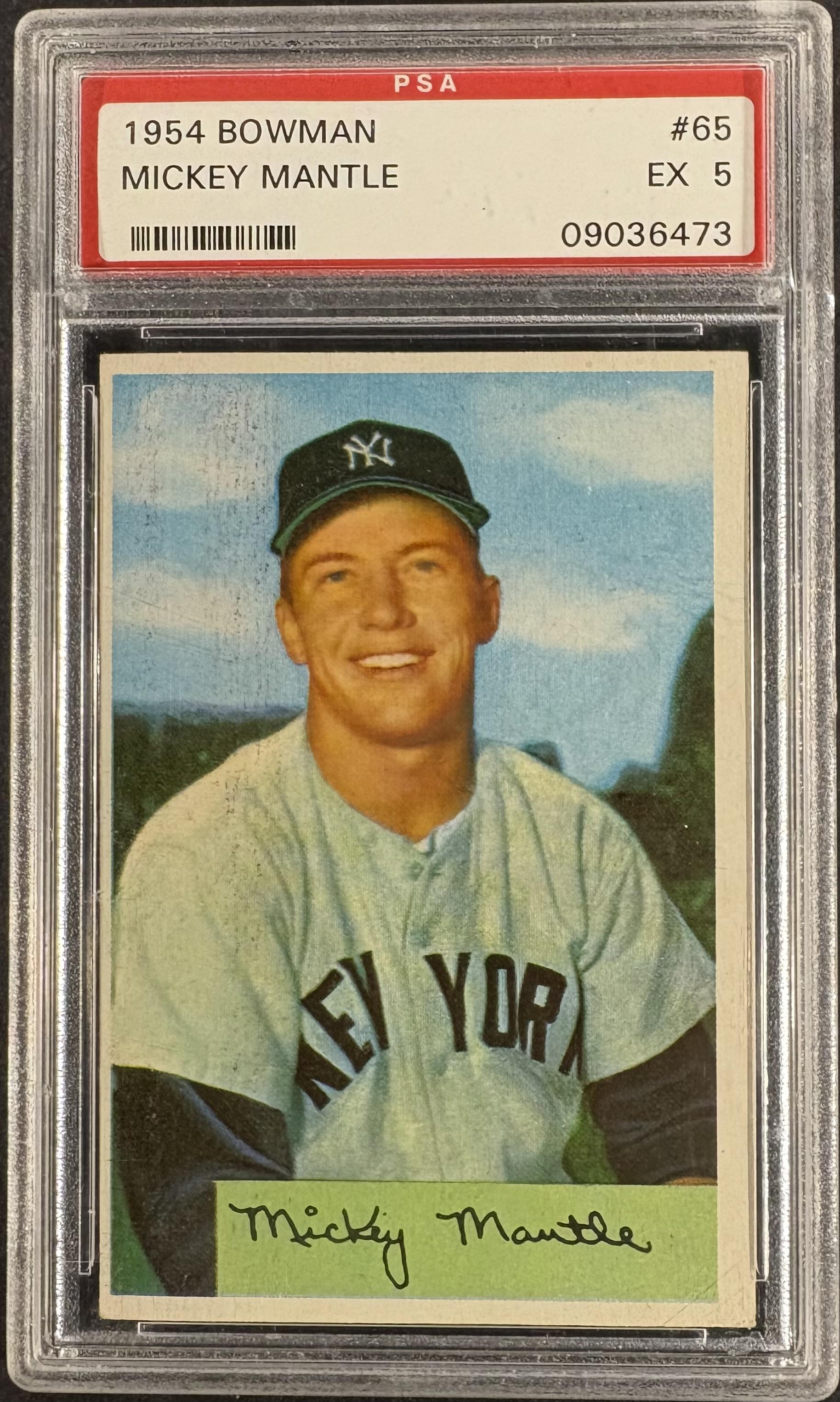 1954 Bowman #65 Mickey Mantle PSA 5 EX