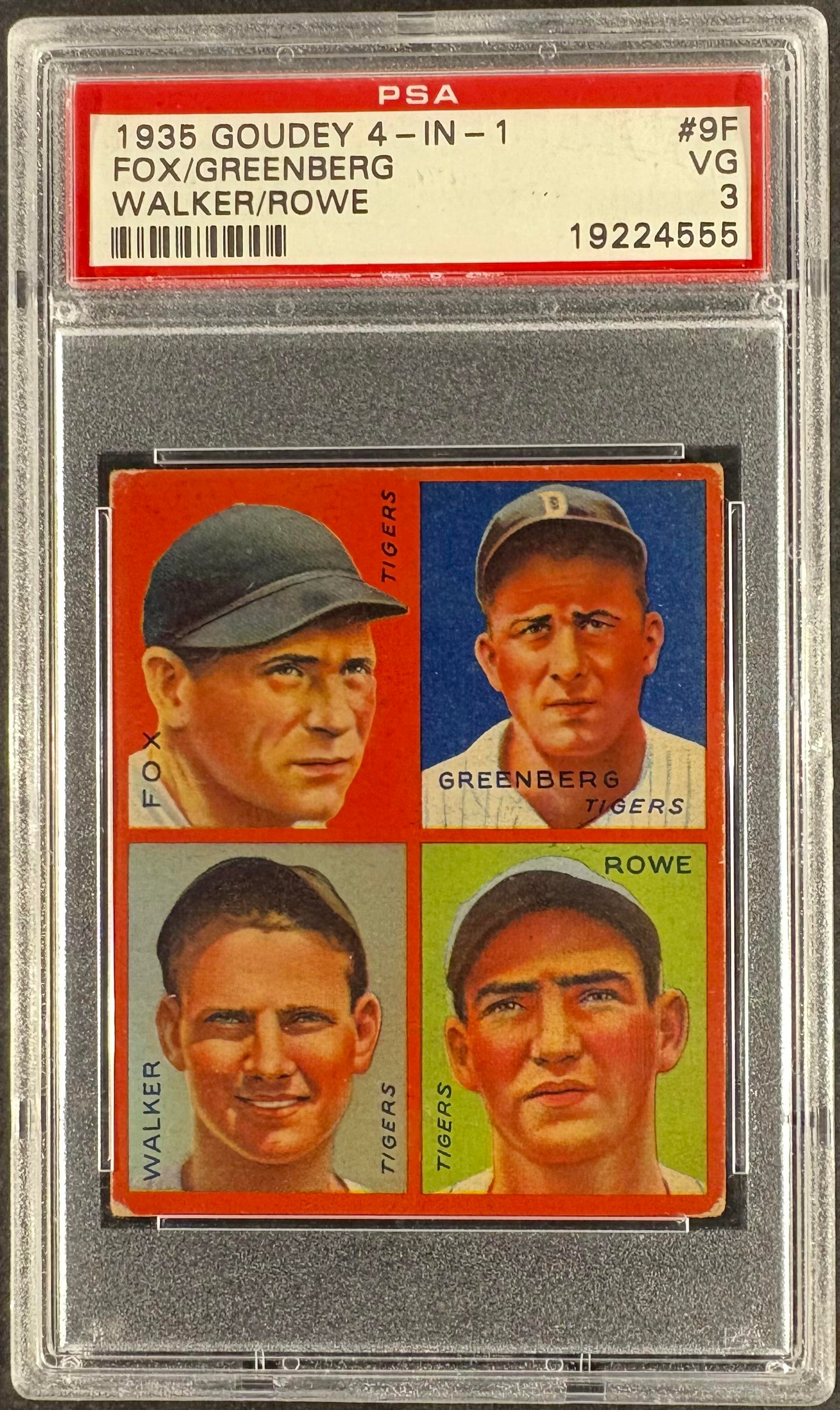 1935 Goudey 4-in-1 (R321) Hank Greenberg Rowe Walker PSA 3 VG
