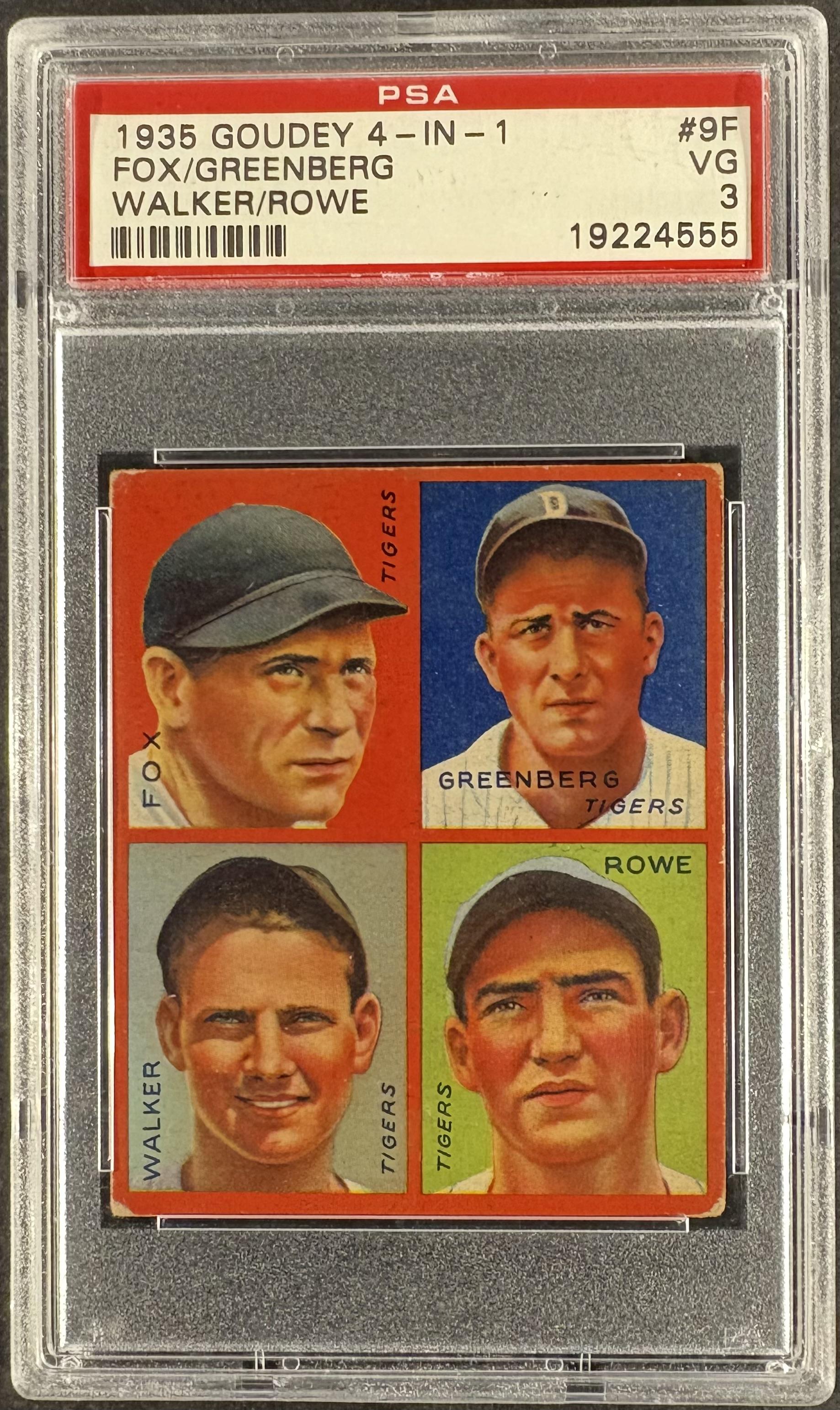 1935 Goudey 4-in-1 (R321) Hank Greenberg Rowe Walker PSA 3 VG