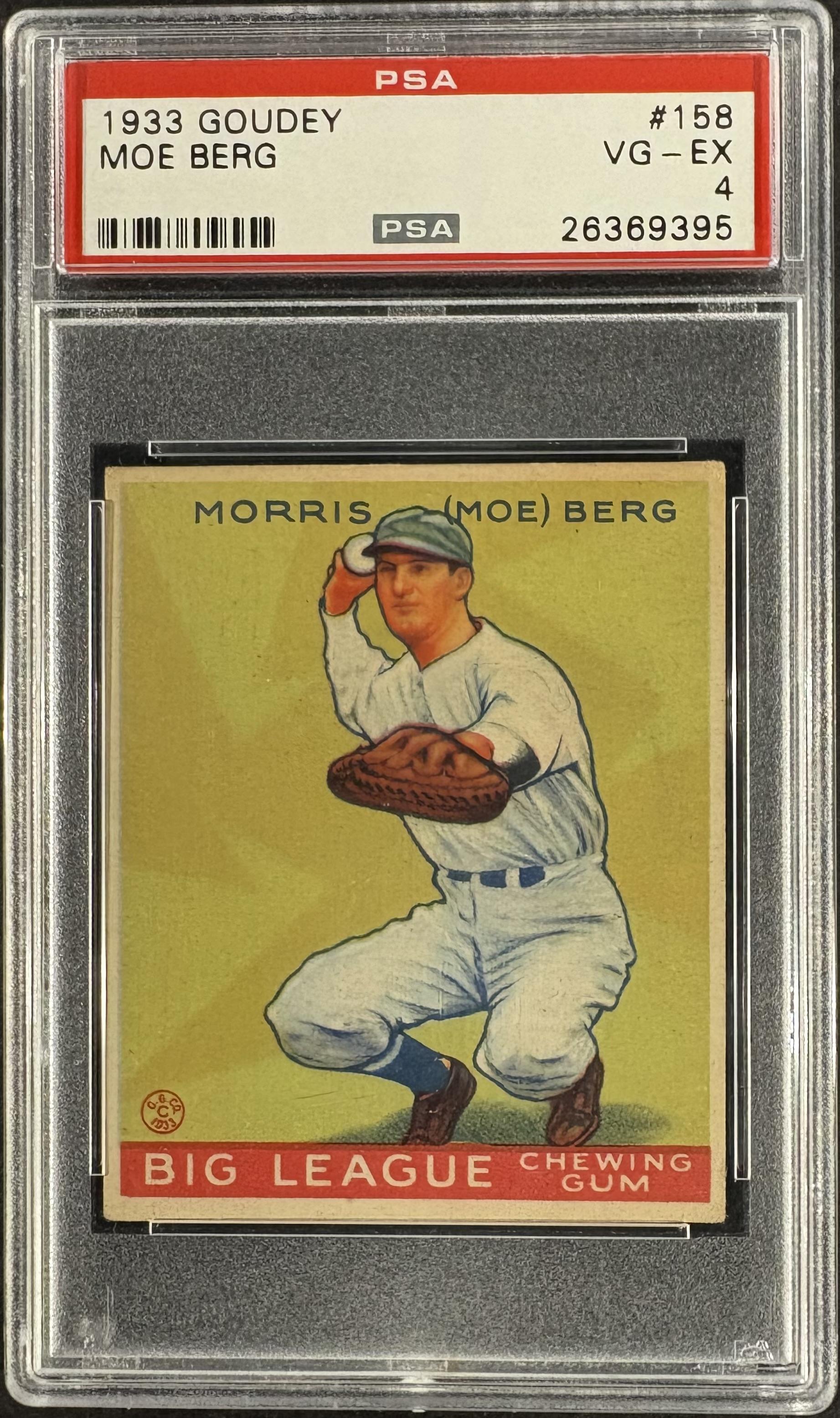 1933 Goudey (R319) #158 Moe Berg PSA 4 VG-EX