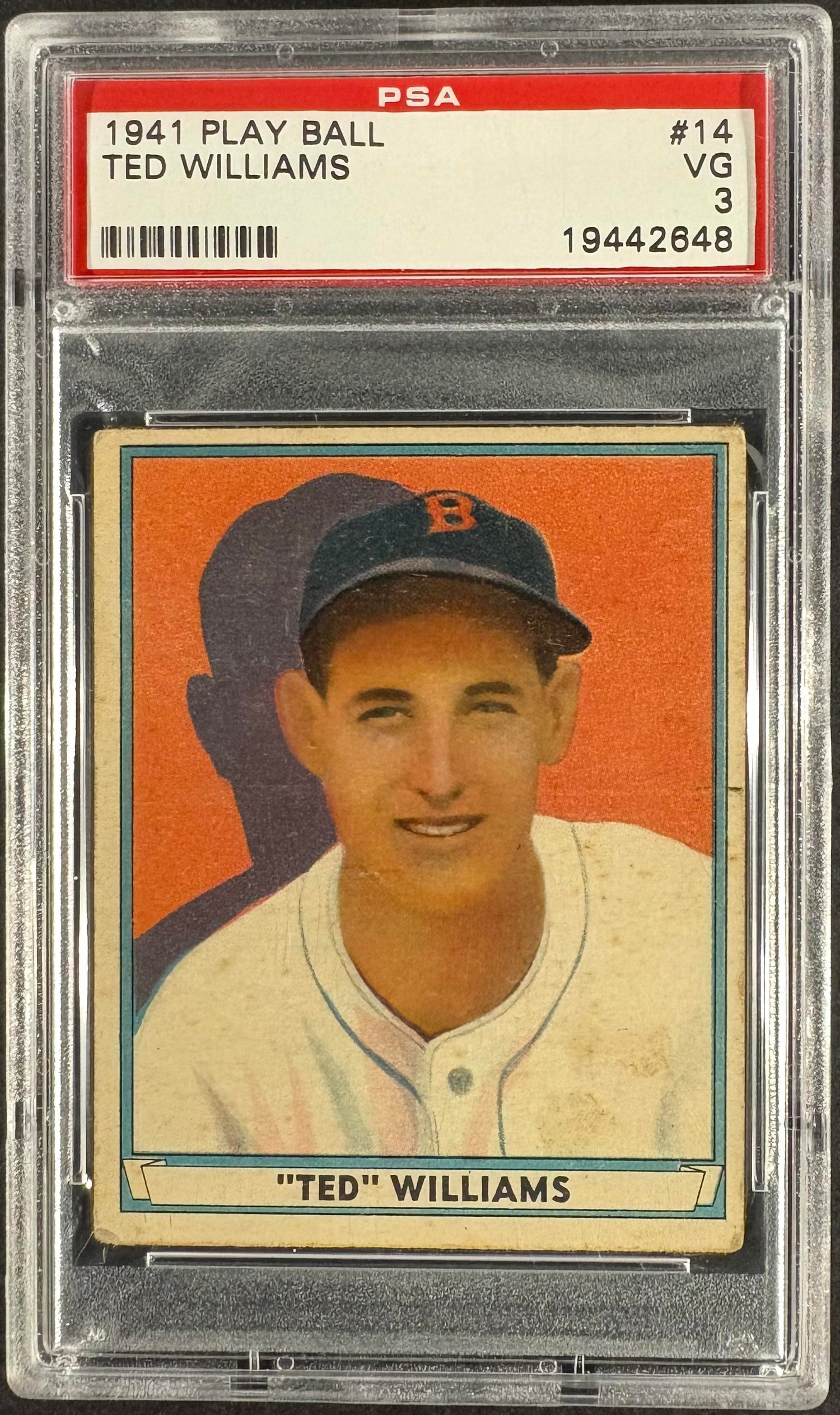 1941 Play Ball #14 Ted Williams PSA 3 VG