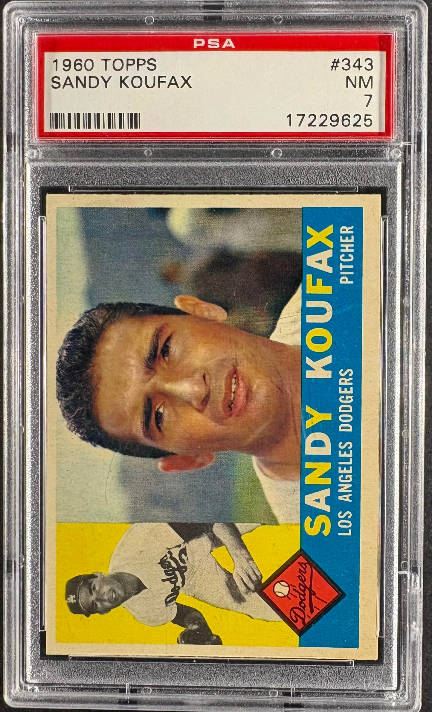 1960 Topps #343 Sandy Koufax PSA 7 NM Near Mint