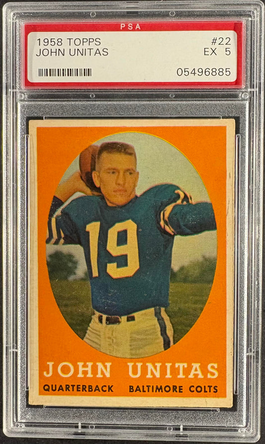 1958 Topps #22 John Johnny Unitas PSA 5 EX