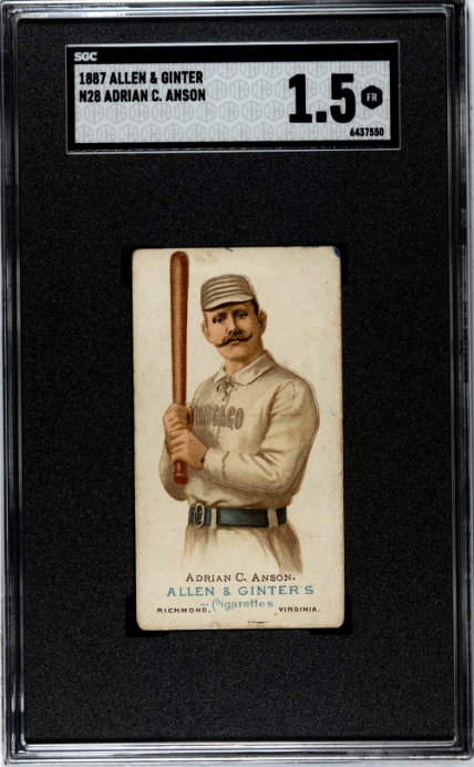 1887 Allen & Ginter N28 Adrian Cap Anson SGC 1.5 CREASE FREE