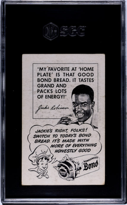 1947 Bond Bread Jackie Robinson RC Rookie Throwing SGC 2.5 GD+