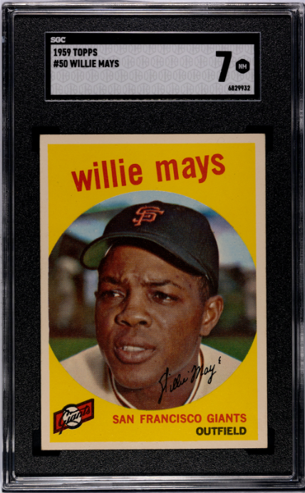 1959 Topps #50 Willie Mays SGC 7 NM Near Mint Well Centered