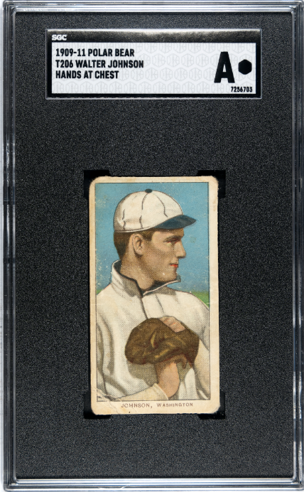 1909-11 T206 Polar Bear Walter Johnson Hands at Chest SGC Authentic