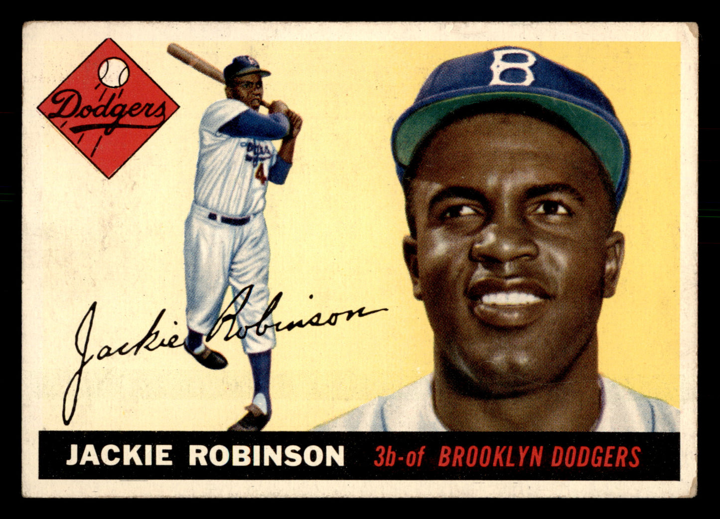 1955 Topps #50 Jackie Robinson Well Centered (light back wrinkle)