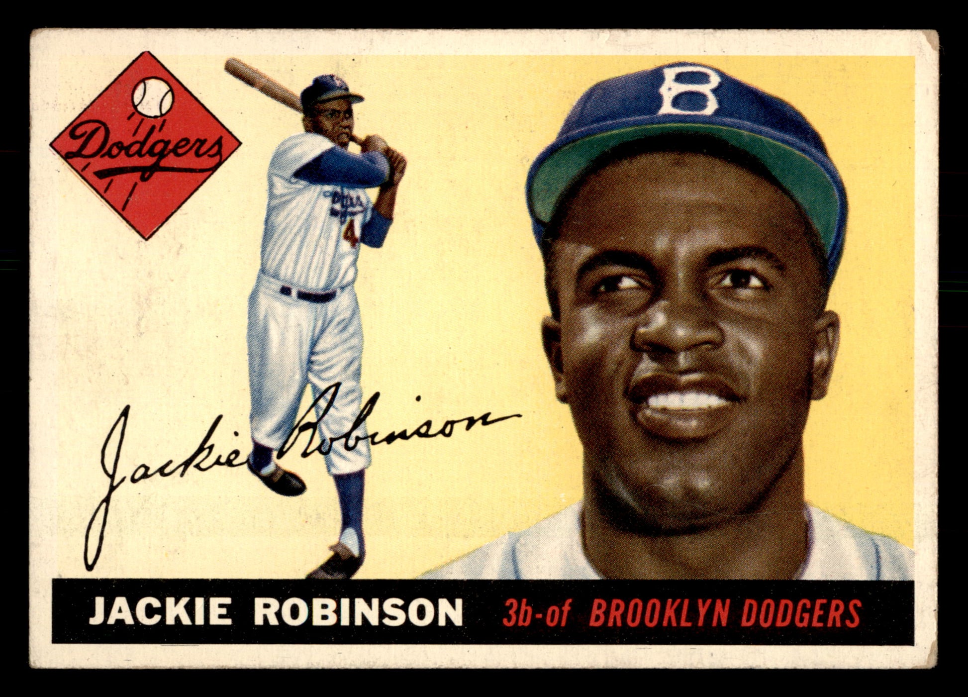 1955 Topps #50 Jackie Robinson Well Centered (light back wrinkle)