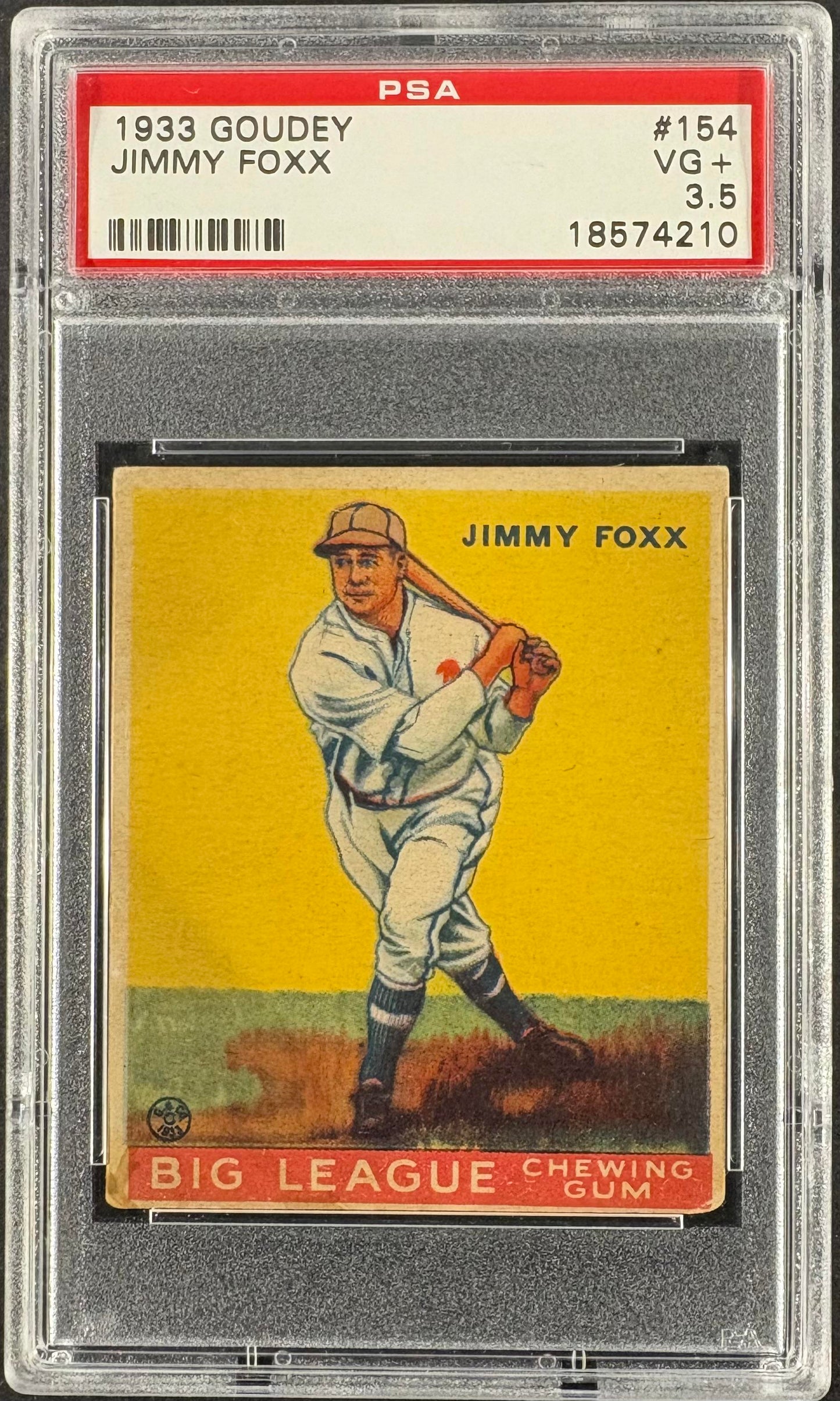 1933 Goudey (R319) #154 Jimmy Jimmie Foxx PSA 3.5 VG+