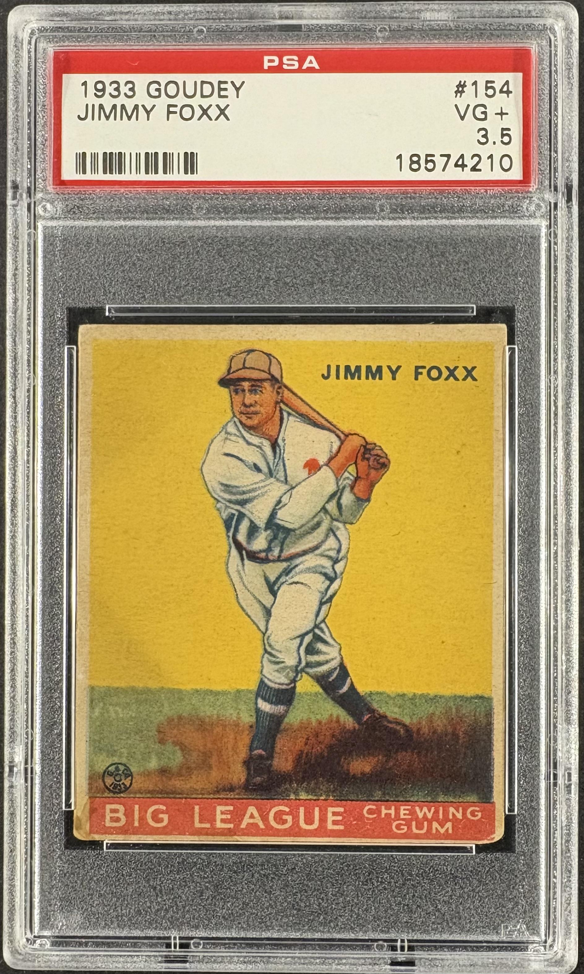 1933 Goudey (R319) #154 Jimmy Jimmie Foxx PSA 3.5 VG+