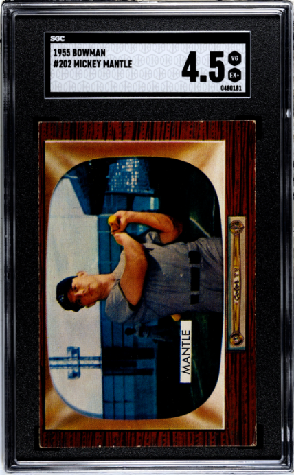 1955 Bowman #202 Mickey Mantle SGC 4.5 VG-EX+