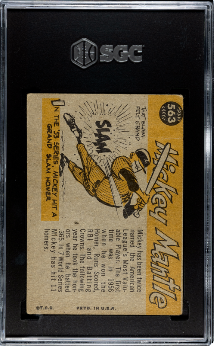 1960 Topps #563 Mickey Mantle All-Star SGC 1.5 Nice Color
