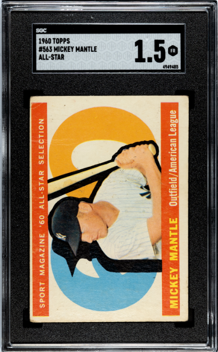 1960 Topps #563 Mickey Mantle All-Star SGC 1.5 Nice Color