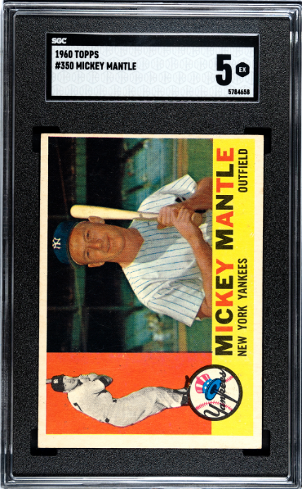 1960 Topps #350 Mickey Mantle SGC 5 EX Nice Color