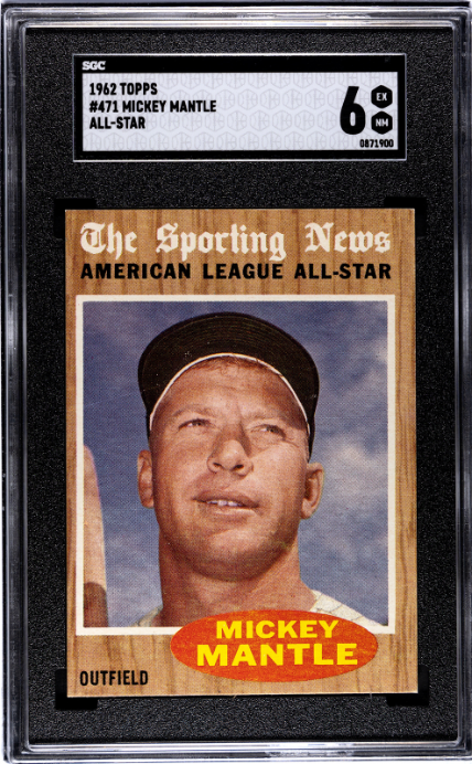 1962 Topps #471 Mickey Mantle All-Star SGC 6 EX-NM SHARP