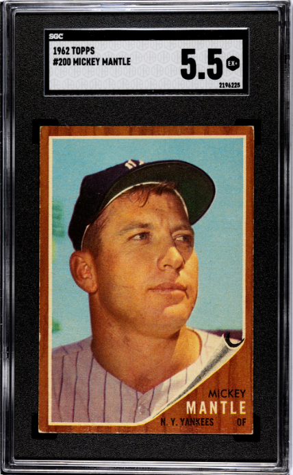 1962 Topps #200 Mickey Mantle SGC 5.5 EX+ Well Centered