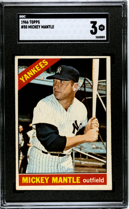 1966 Topps #50 Mickey Mantle SGC 3 VG